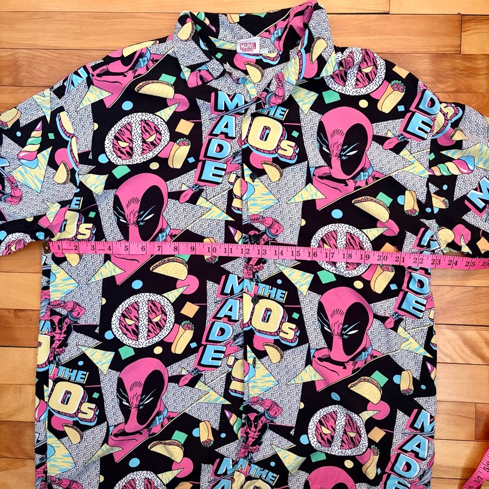 RARE Vintage Deadpool “Made in the 90s” Men’s Button-Up Shirt – Large - Picture 10 of 11